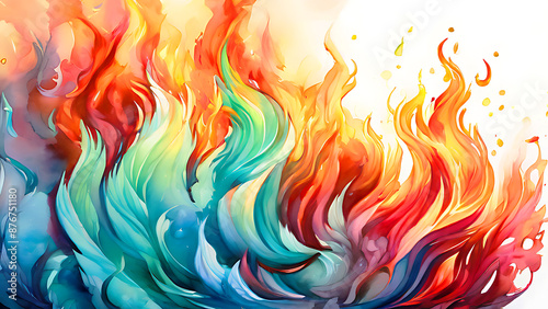 A beautiful  colorfull   flame of fire  an  abstract background