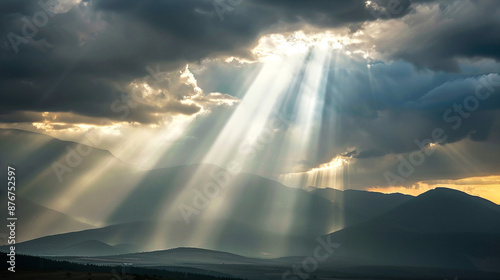 A Dramatic Shot of Sunlight Bursting Through a Gap