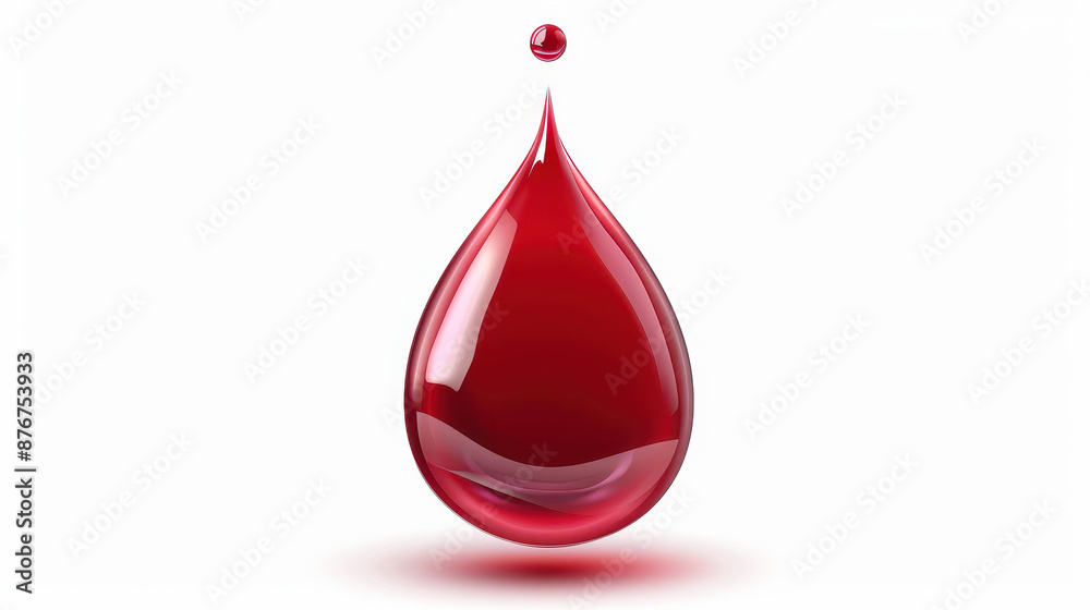 Fototapeta premium Detailed vector illustration of a blood drop, isolated on a white background.