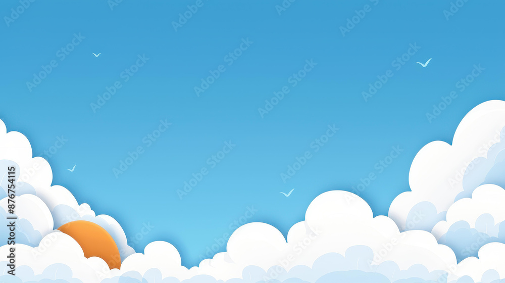 Enjoy the serene view of a blue sky with white clouds in nature. Enjoy the serene view of a blue sky with white clouds in nature.