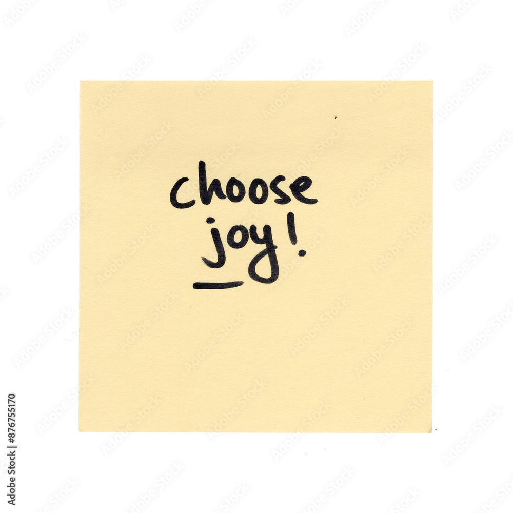 sticky note with motivational quote saying choose joy, transparent background sticky note with motivational quote saying choose joy, transparent background