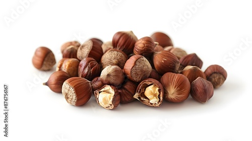 Hazelnuts on a white background, hazelnuts, food Vega