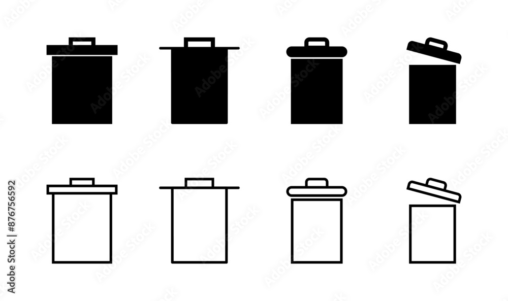 Trash icon set. trash can icon. delete icon vector. garbage Trash icon set. trash can icon. delete icon vector. garbage