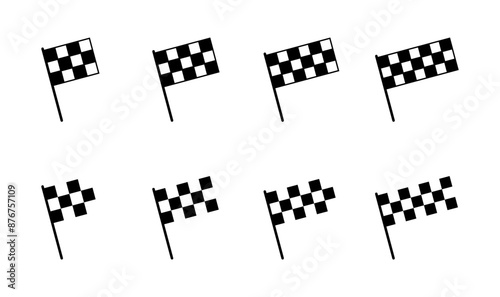 Racing flag icon set. race flag icon.Checkered racing flag icon