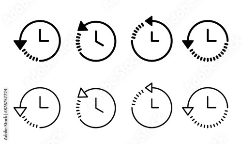 History icon set. recent event history