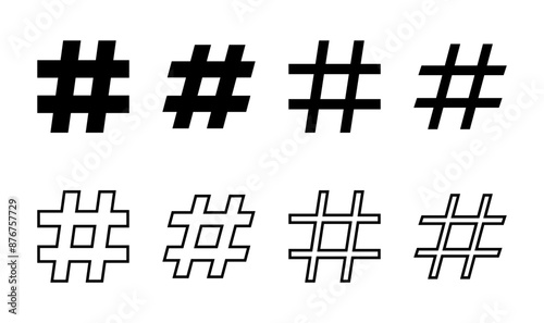 Hashtag icon set. hashtag symbol