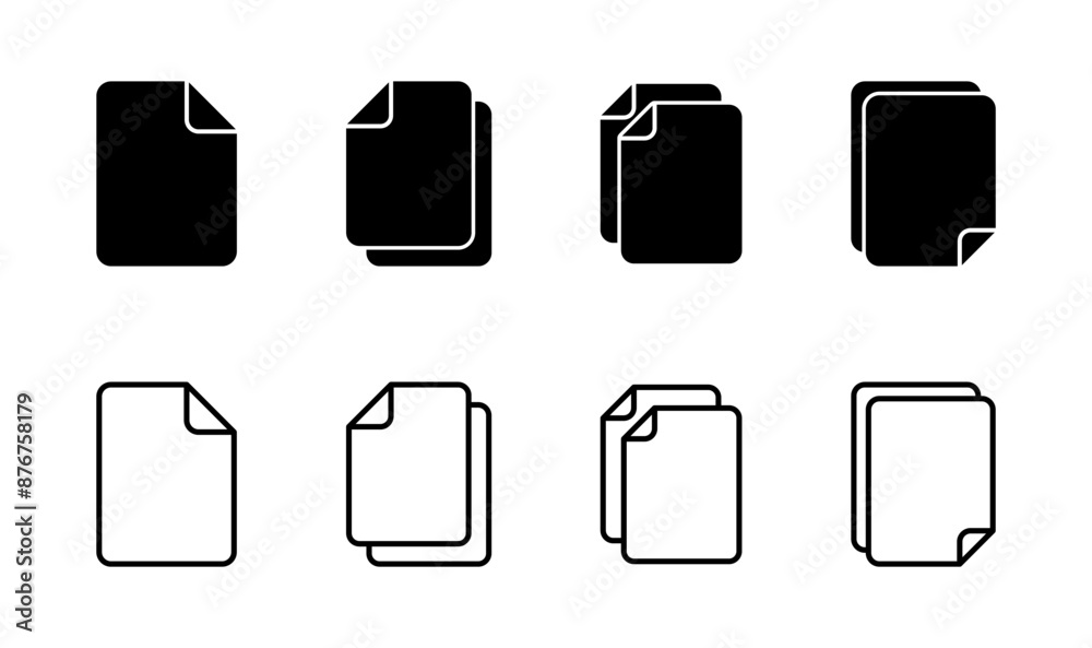 Document icon set. Paper icon. File Icon Document icon set. Paper icon. File Icon