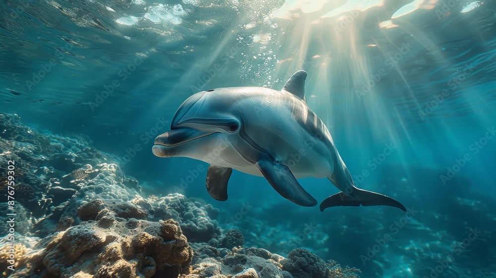 Fototapeta premium 泳ぐイルカ