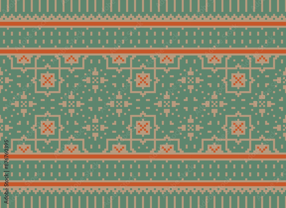 Illustration of Ethnic Geometric Seamless Fabric Pattern Cross Stitch. Ikat Embroidery Oriental Pixel Pattern Multicolor Background. Texture, Cross Stitch, Frame, Motif Illustration of Ethnic Geometric Seamless Fabric Pattern Cross Stitch. Ikat Embroidery Oriental Pixel Pattern Multicolor Background. Texture, Cross Stitch, Frame, Motif
