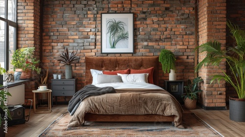 Background  The interior design of the master bedroom features a modern and comfortable style  with elegant furniture and a cozy bed.