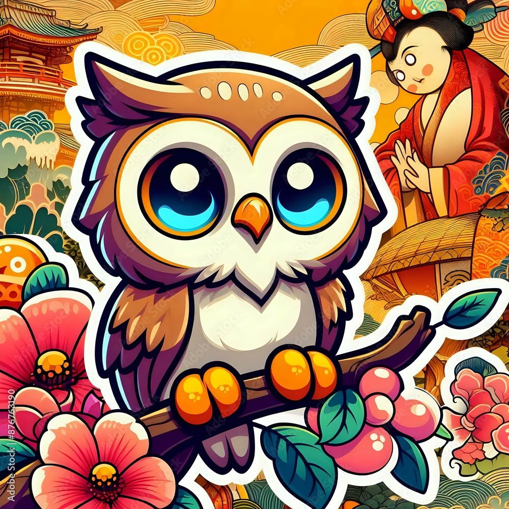 Obraz premium Charming Anime-Style Animal Character