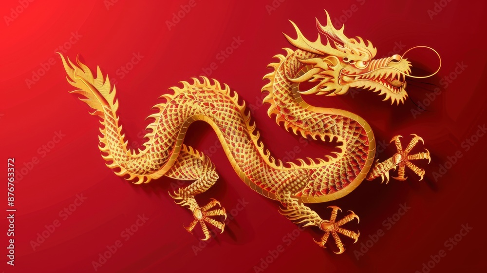 Fototapeta premium chinese new year dragon design element lunar
