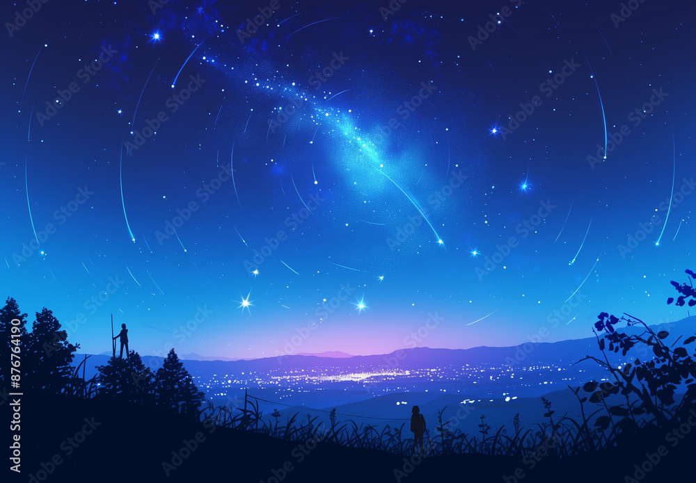 A romantic night-time fireworks event A romantic night-time fireworks event