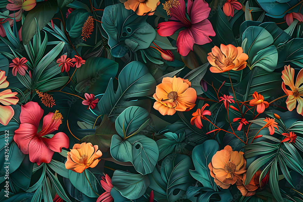 style Exotic floral pattern wallpaper texture style Exotic floral pattern wallpaper texture