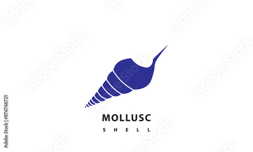 Minimalist mollusk logo design, simple shell logo design.