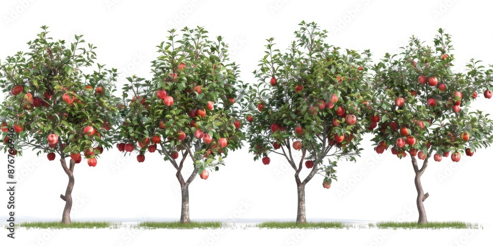 Fototapeta premium A group of trees bearing apples