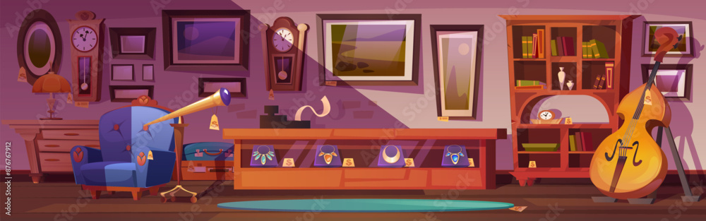 Φωτογραφία Antique store or pawn shop interior with vintage used rarity furniture and eleme