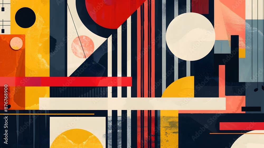 Minimalist wallpaper with geometric forms and hints of musical notation Minimalist wallpaper with geometric forms and hints of musical notation