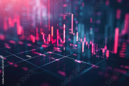 Dynamic stock market or forex trading charts with detailed candlestick charts.