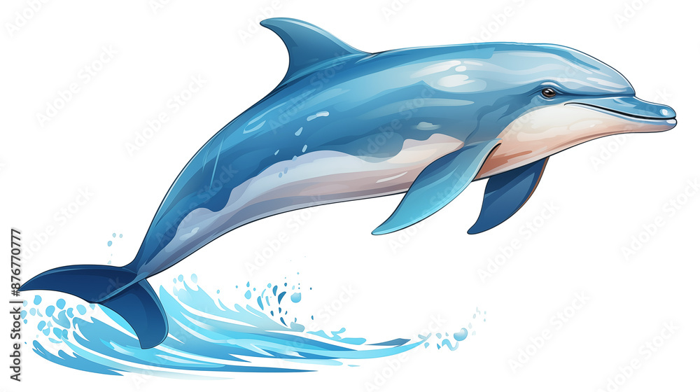 Obraz premium Dolphin jumping out of the water. illustration
