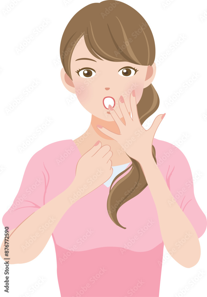 驚いている若い女性 驚いている若い女性