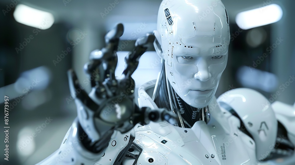 Fototapeta premium future technology, artificial intelligence, AI, robots,