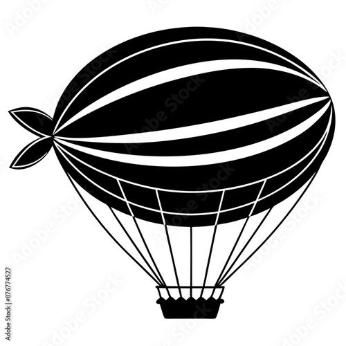 aerostat black silhouette art illustration