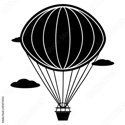 aerostat black silhouette art illustration