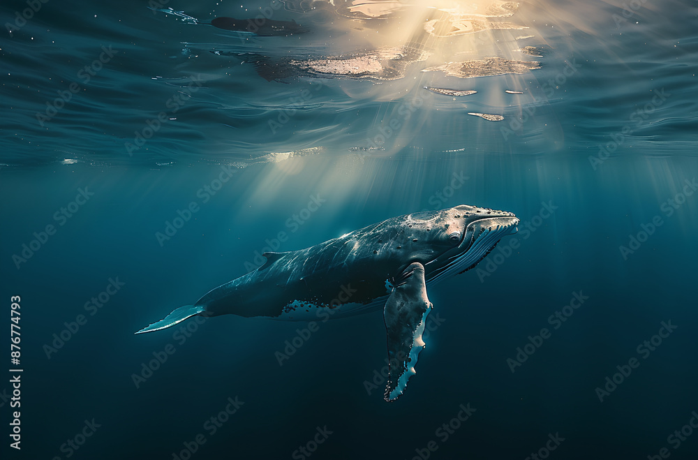 Fototapeta premium whale in the sea