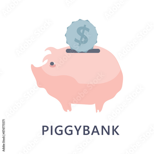 Piggybank for savings money in safely concept flat vector