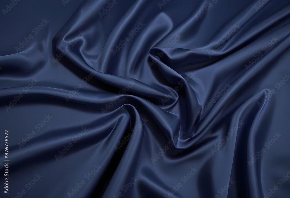 Obraz premium Blue deep satin velvet wavy drapery texture sample background