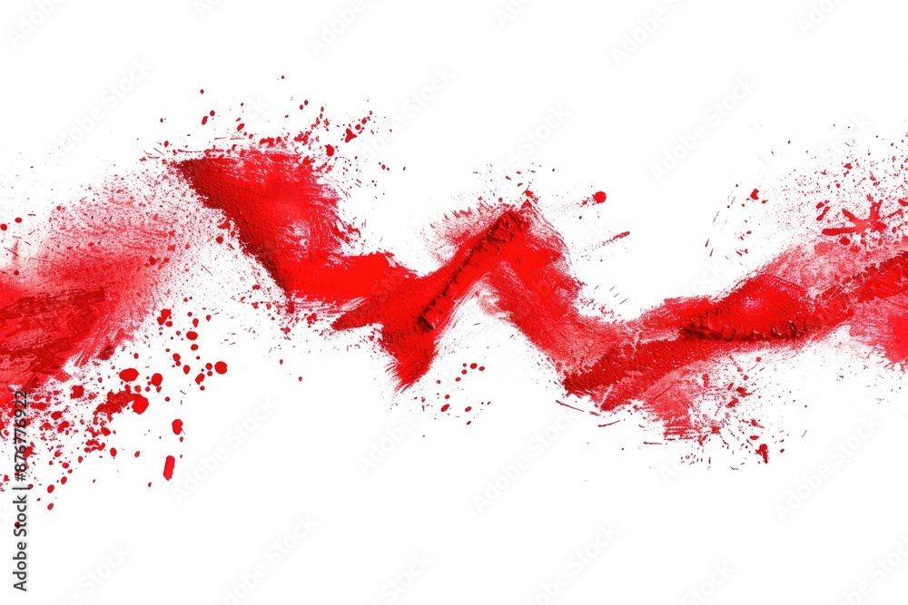 A red arrow covered in red paint, isolated on a white background A red arrow covered in red paint, isolated on a white background