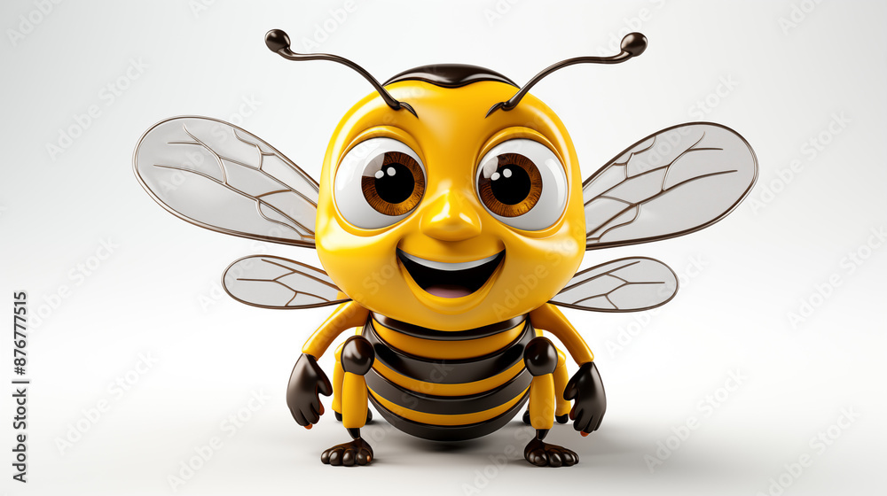 Cartoon cute bee isolated on white background 3D Cartoon cute bee isolated on white background 3D