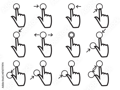 Touch Screen Gesture Collection Vector 