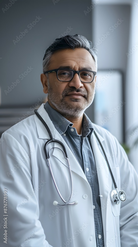 Portrait of a 50-Year-Old Physician in Exam Room Portrait of a 50-Year-Old Physician in Exam Room