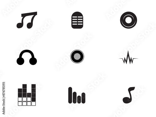 silhouette icon related to music