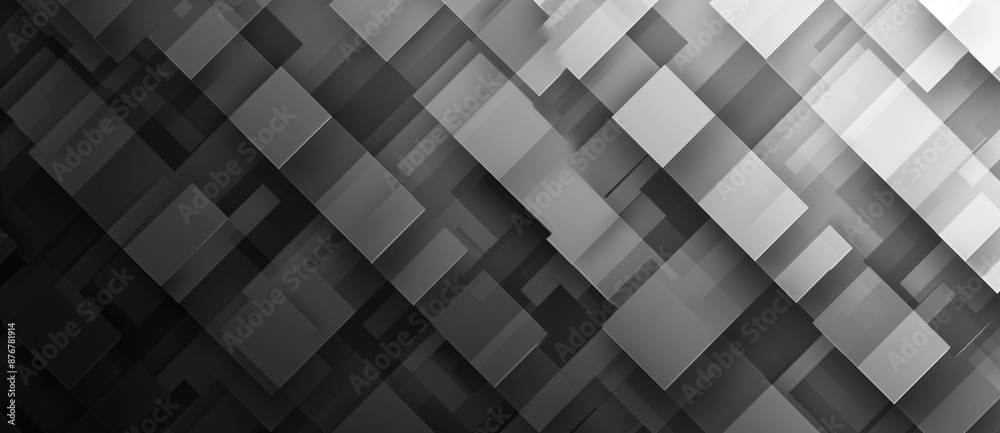 Black and white geometric background with diamond shapes, illustration, flat design. Grey gradient pattern. Black and white geometric background with diamond shapes, illustration, flat design. Grey gradient pattern.