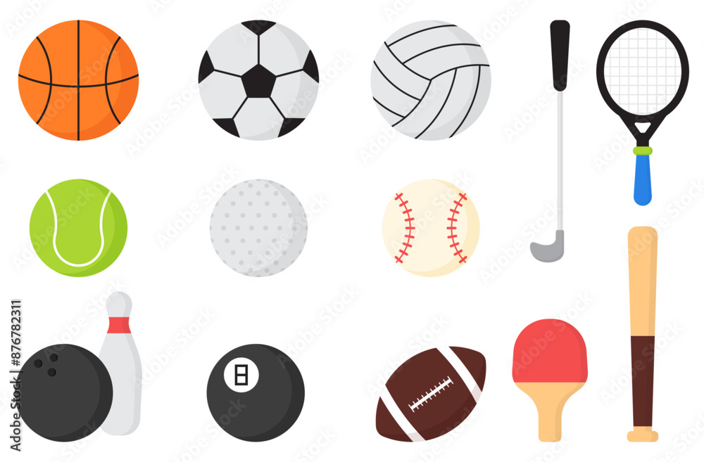 Set of sports ball icon clipart decoration illustration sticker printable Set of sports ball icon clipart decoration illustration sticker printable