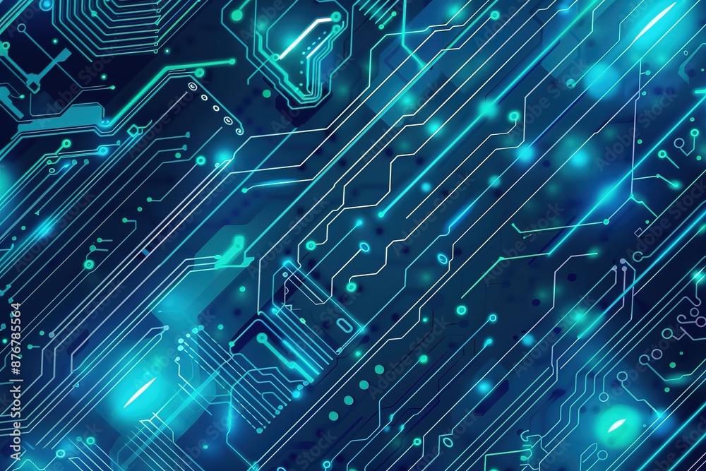 2d illustration Abstract futuristic electronic circuit technology background 2d illustration Abstract futuristic electronic circuit technology background