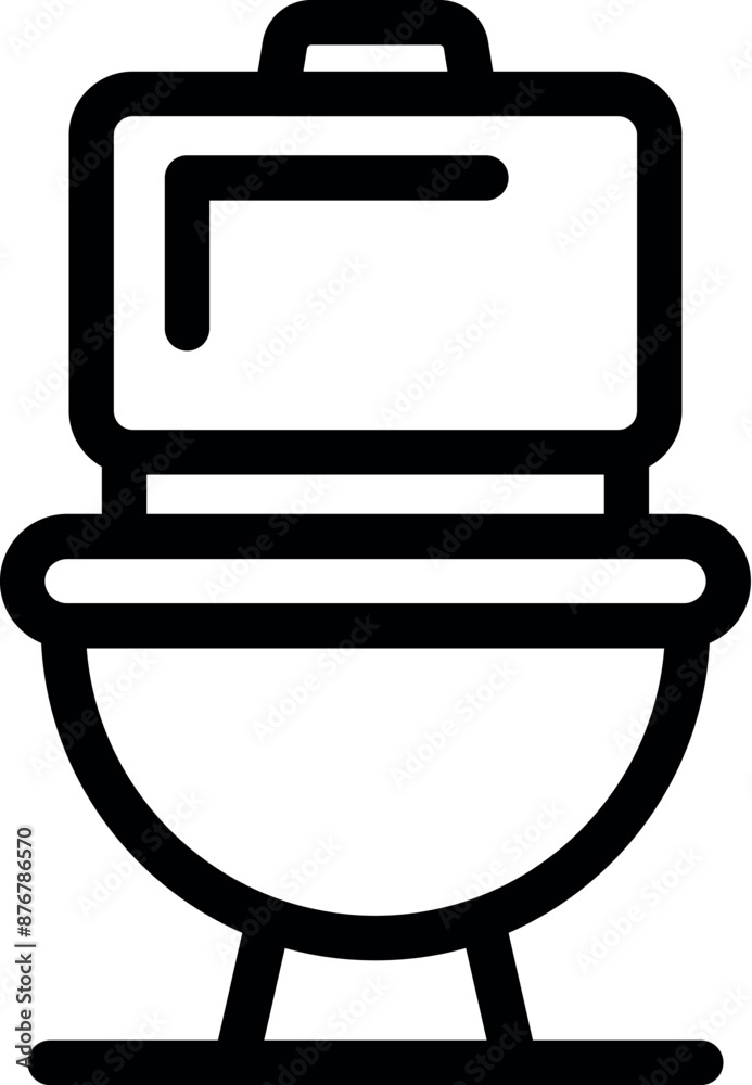 Simple black and white icon of a toilet bowl, perfect for websites and apps related to bathrooms and sanitation Simple black and white icon of a toilet bowl, perfect for websites and apps related to bathrooms and sanitation