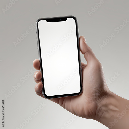 Smart phone in hand isolated on a white background