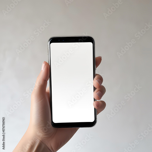 Smart phone in hand isolated on a white background