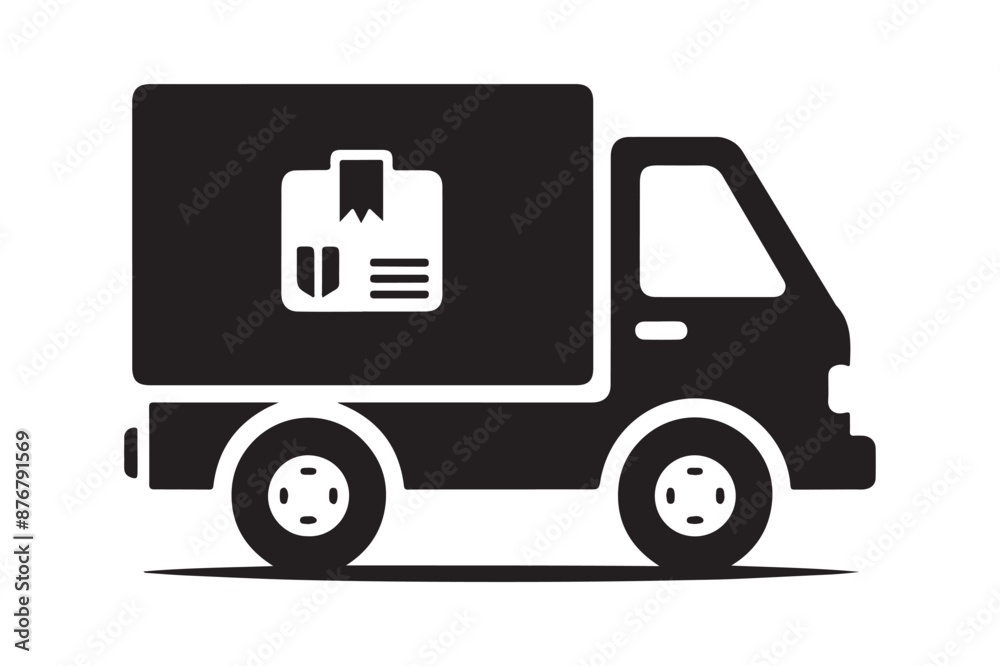 Delivery Truck Vector Icon Clean Silhouette Design Delivery Truck Vector Icon Clean Silhouette Design