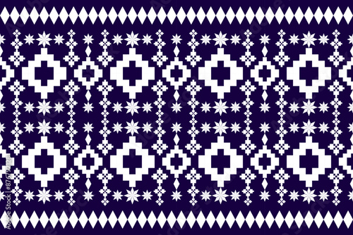 Geometric Pattern Traditional Tribal Style, Pixel Embroidery, Geometric Pattern. Beautiful Background Pattern,Fabric Pattern For Clothes ,Dress, Carpet, Curtain, Sarong, Sari, Scarves, Batik.