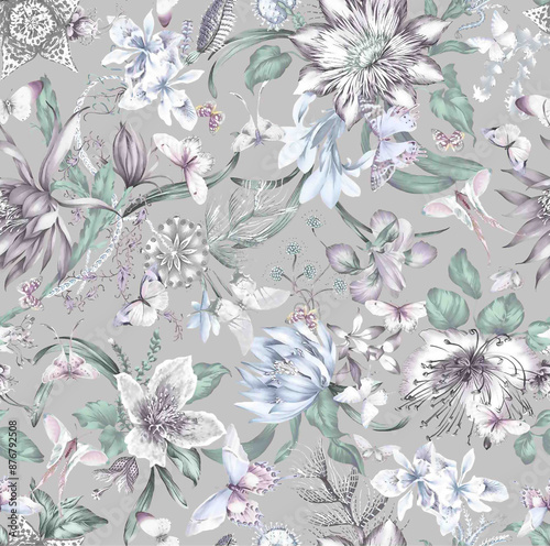 seamless pattern with flowers