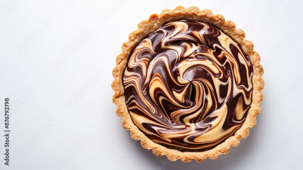 Swirled chocolate and caramel tart with flaky crust Swirled chocolate and caramel tart with flaky crust