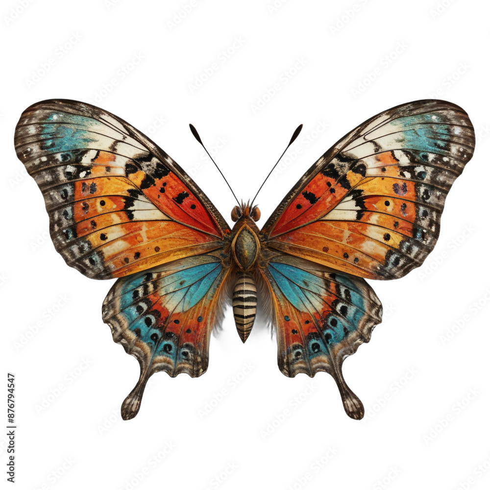 An intricate, realistic PNG image of a delicate butterfly with vibrant colors and detailed wing patterns, isolated on a white background An intricate, realistic PNG image of a delicate butterfly with vibrant colors and detailed wing patterns, isolated on a white background