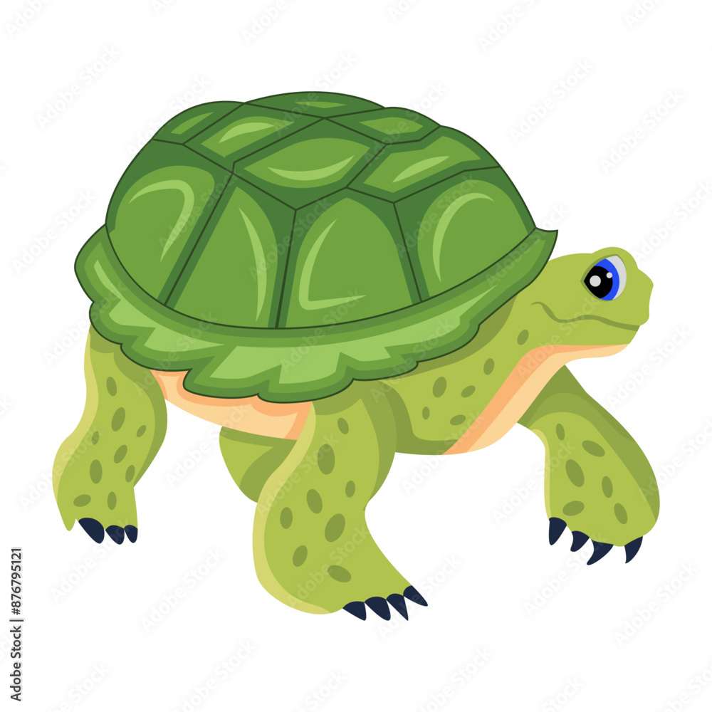 Obraz premium A cute flat icon of freshwater turtle