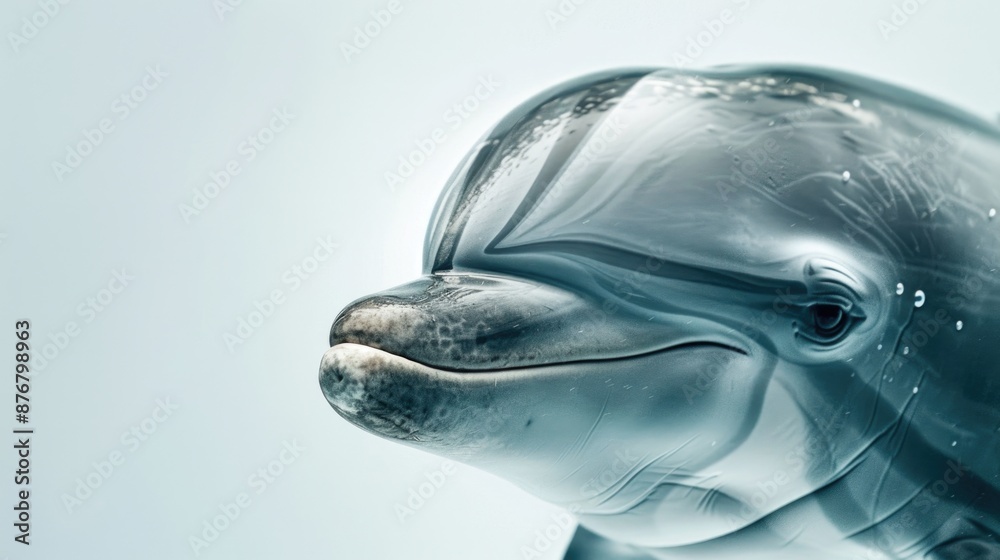 Fototapeta premium A close-up view of a dolphin's facial features, perfect for use in educational or wildlife-related contexts