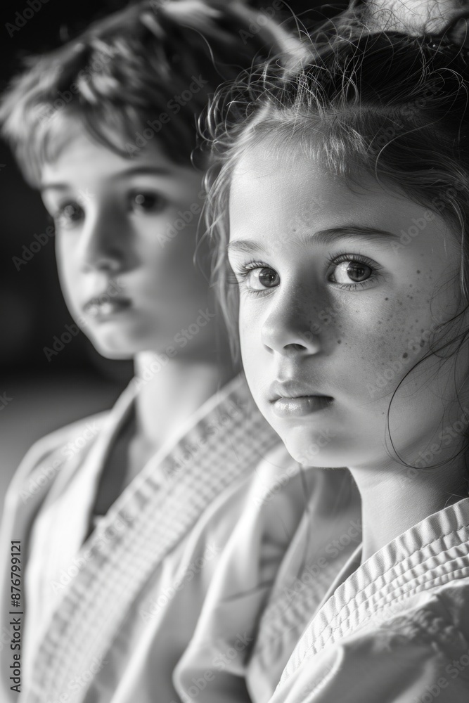 Two kids standing side by side, possibly siblings or friends Two kids standing side by side, possibly siblings or friends